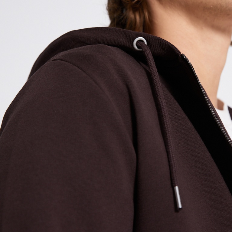 Basic zip hoodie "Rocky" Brown